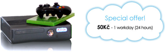 Prices for renting Xbox 360 Special offer: 50 Kč/day.